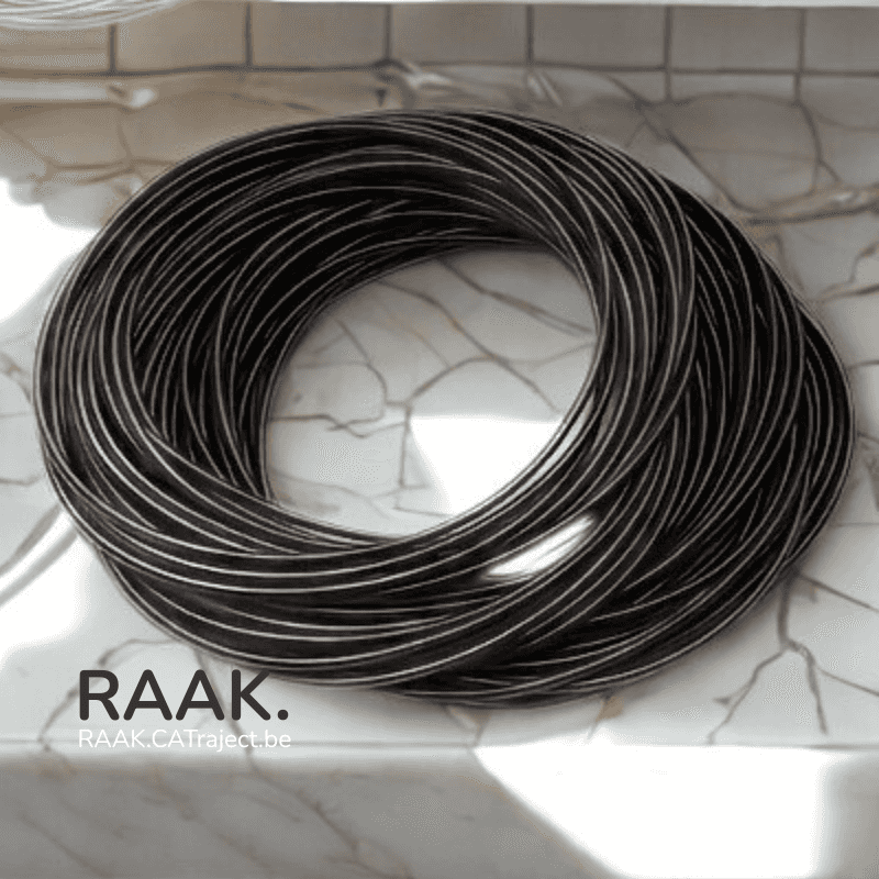 Zwarte elastische gitaarsnaar armband