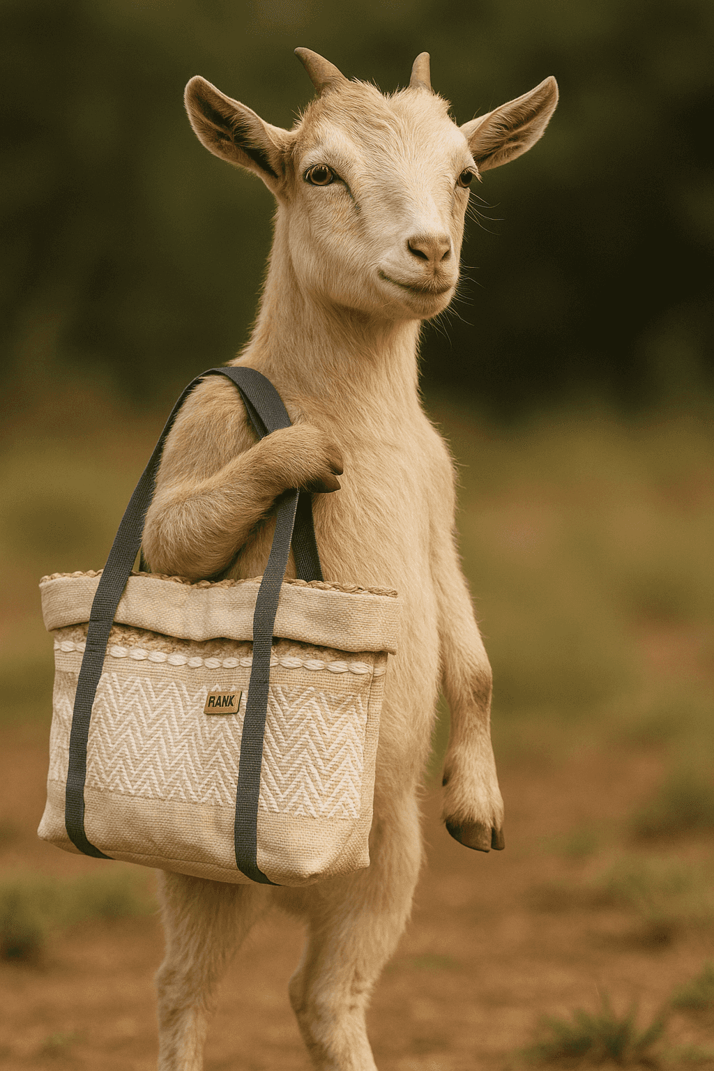 Duurzame boho tas met neutrale kleuren, handgemaakt van voddentapijt, voor casual en festival gebruik