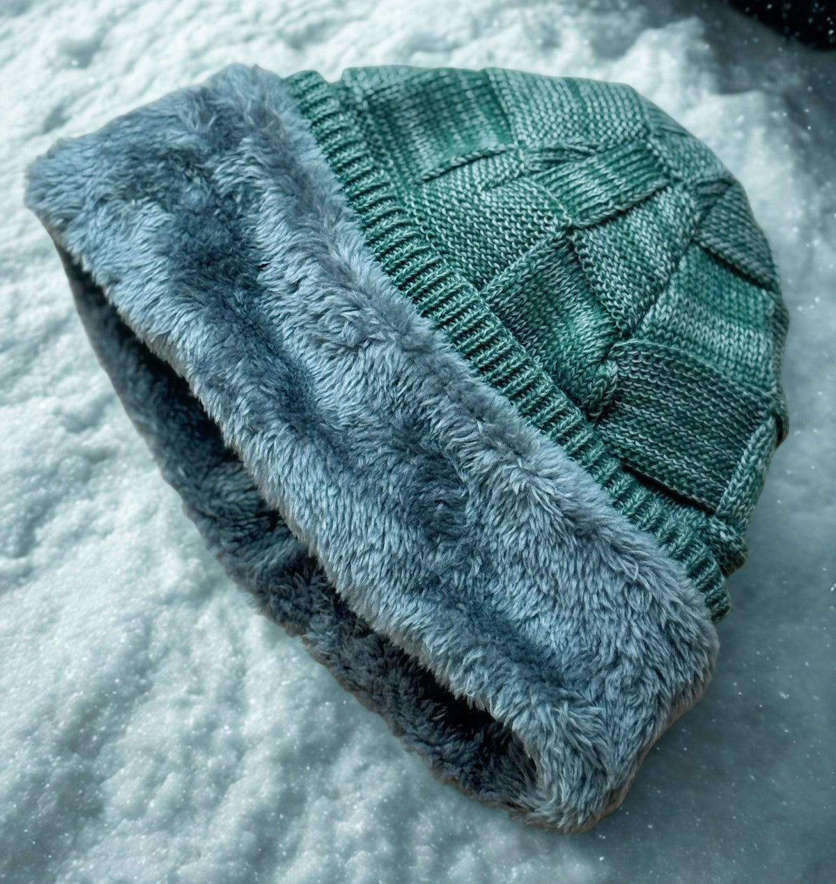 Modieuze wollen beanie met fleece voor koude dagen