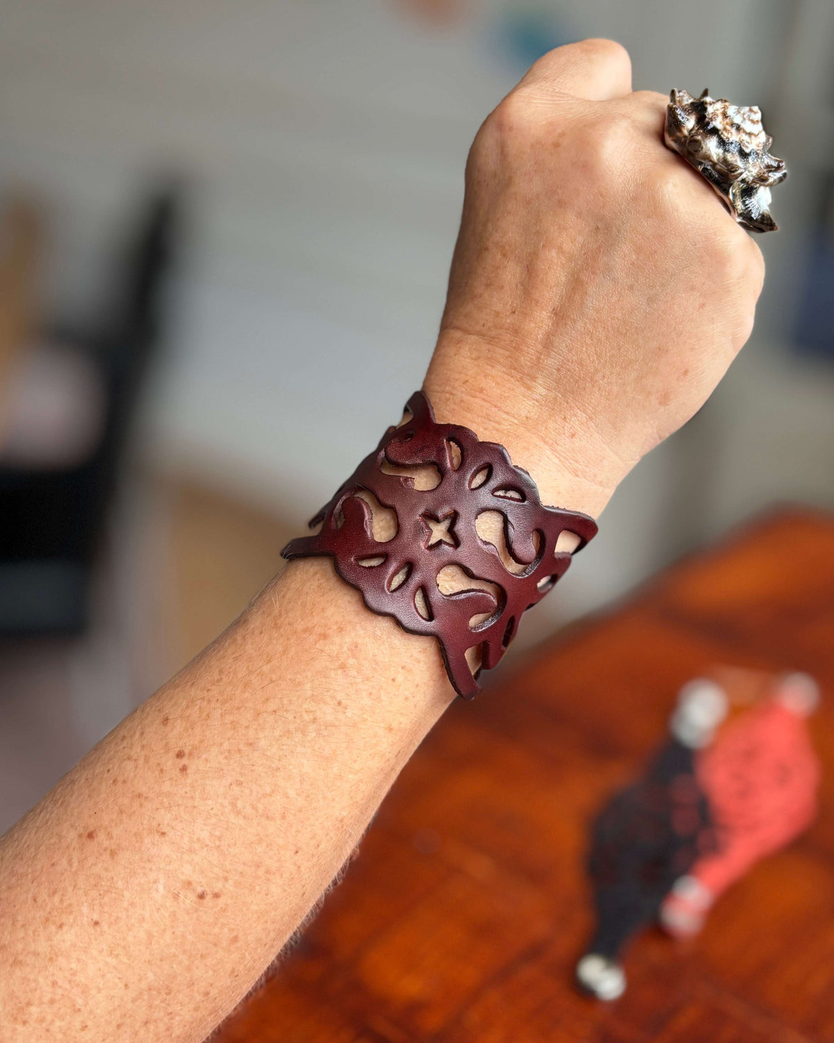 Bruine polsband leder