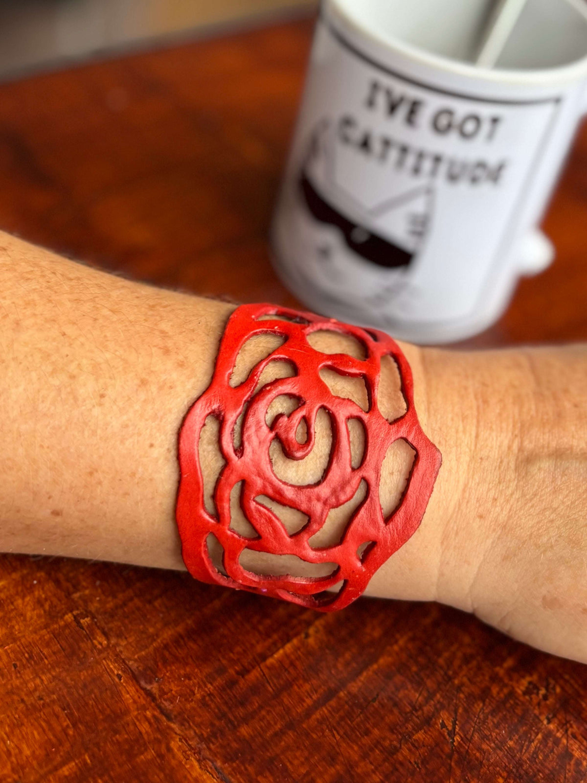 Unisex leren armband RAAK met verstelbare sluiting oranje