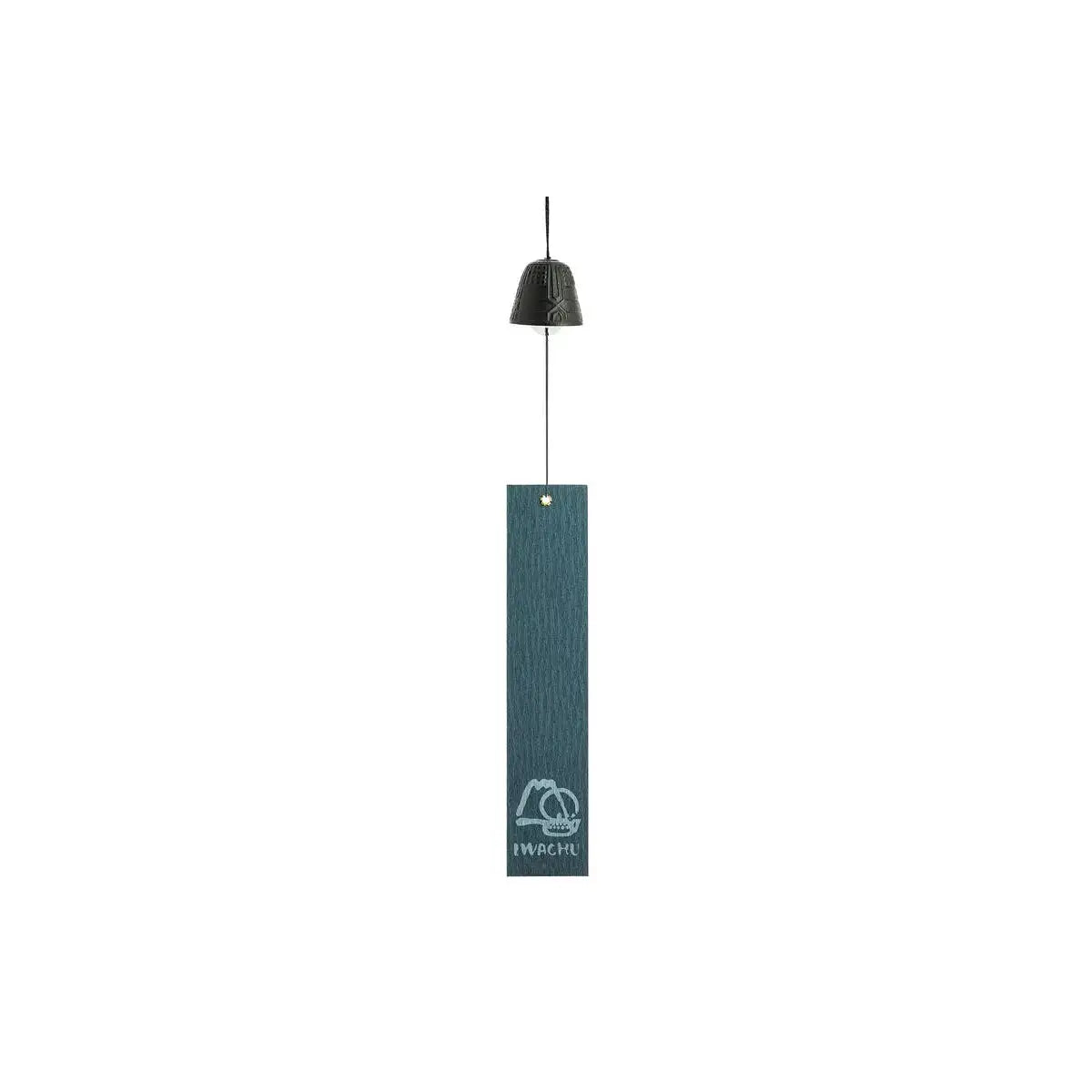 Windgong met zwart koord en houten label, rustgevend decoratief voor binnen en buiten